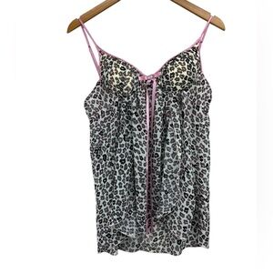 Seductive Wear by Cinema Lingerie Animal Print Sheer Chiffon Babydoll Lingerie